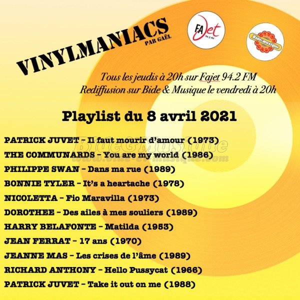 Vinylmaniacs - Emission n°161 (8 avril 2021)
