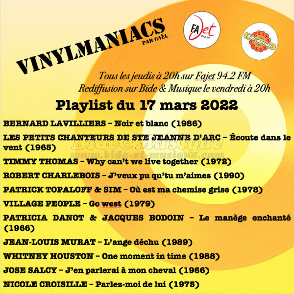 Vinylmaniacs - Emission n°205 (17 mars 2022)