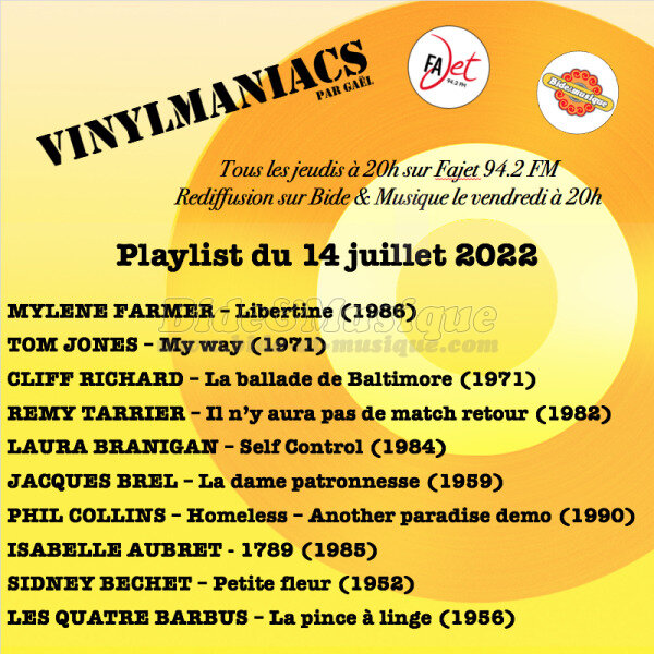 Vinylmaniacs - Emission n°221 (14 juillet 2022)