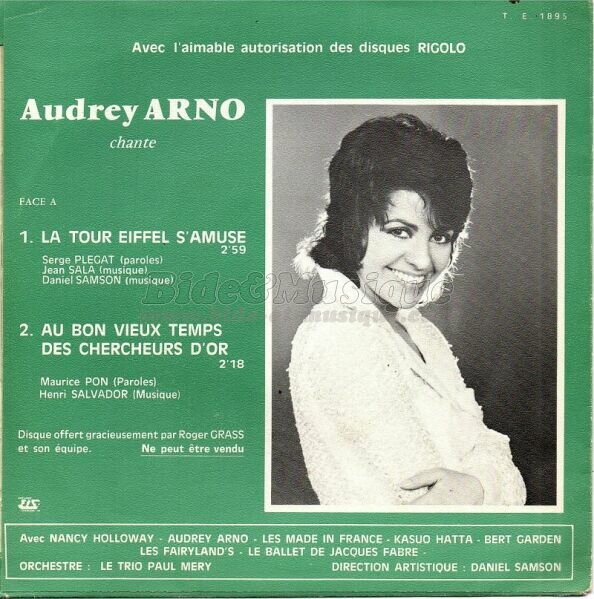 Audrey Arno - Acteurs chanteurs, Les