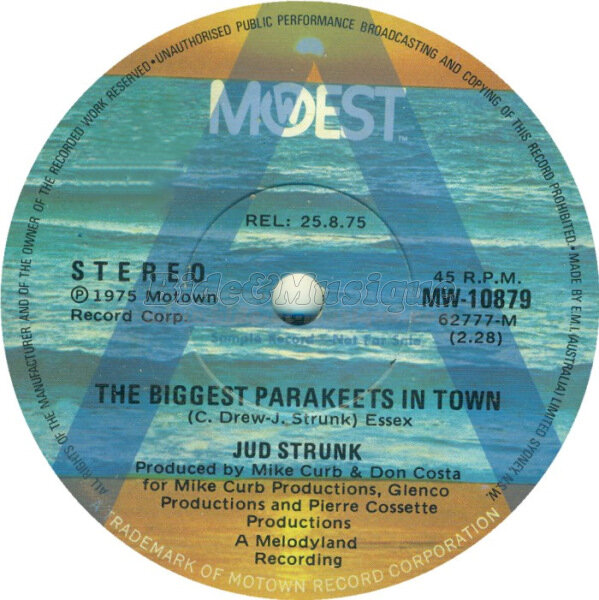 Jud Strunk - The biggest parakeets in town